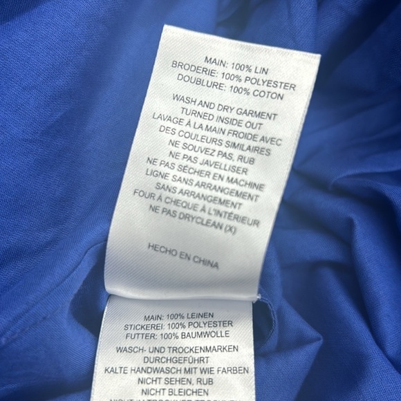 La Maison TALULAH Linen Eyelet Lace Luna Mini Ruffle Dress size - Picture 13 of 13